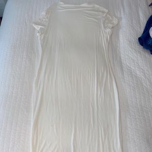 White knee-length maxi dress